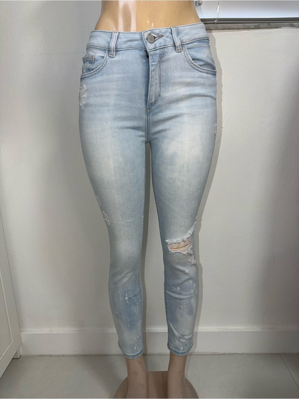 DL1961 Farrow Cropped High Rise Instasculpt Skinny Jeans in Goodwin Size 27